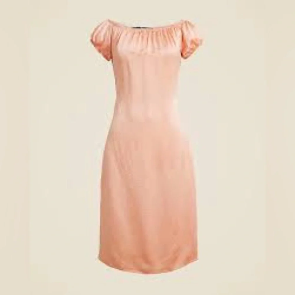 NWT $178 J. CREW slip dress off shoulder peachy 4